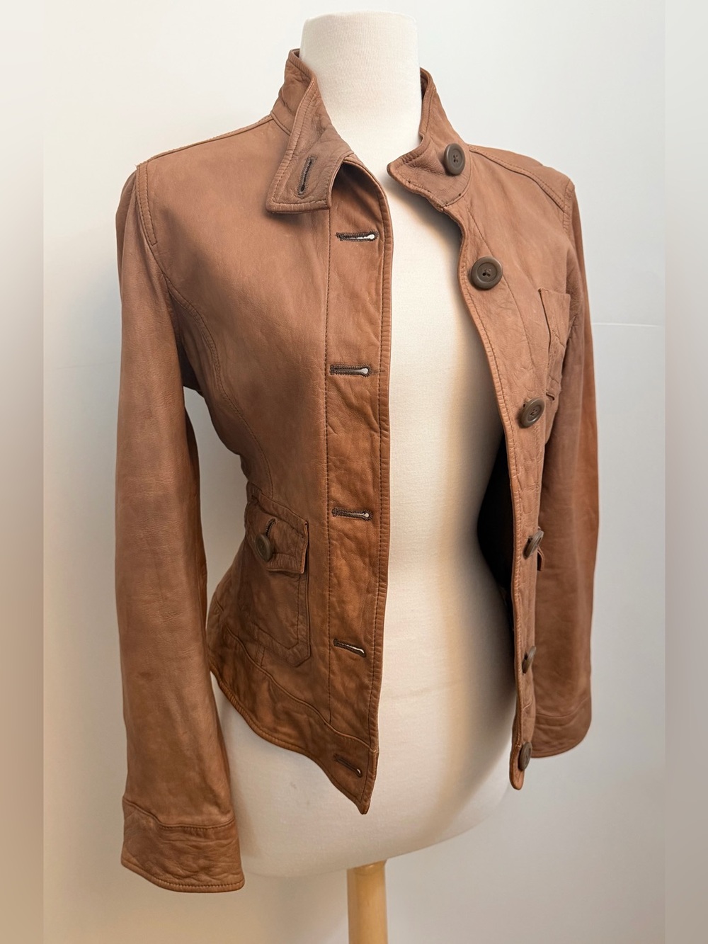 100% Genuine Leather Saddle Brown GAP Equestrian Jacket M